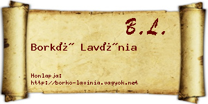 Borkó Lavínia névjegykártya